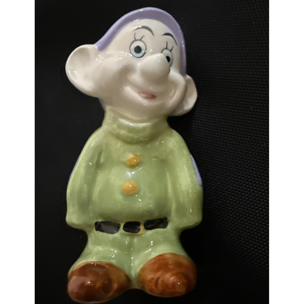 Disney Snow White 3" Dwarf Dopey Figurine Ceramic Porcelain 1998 Vintage Collect